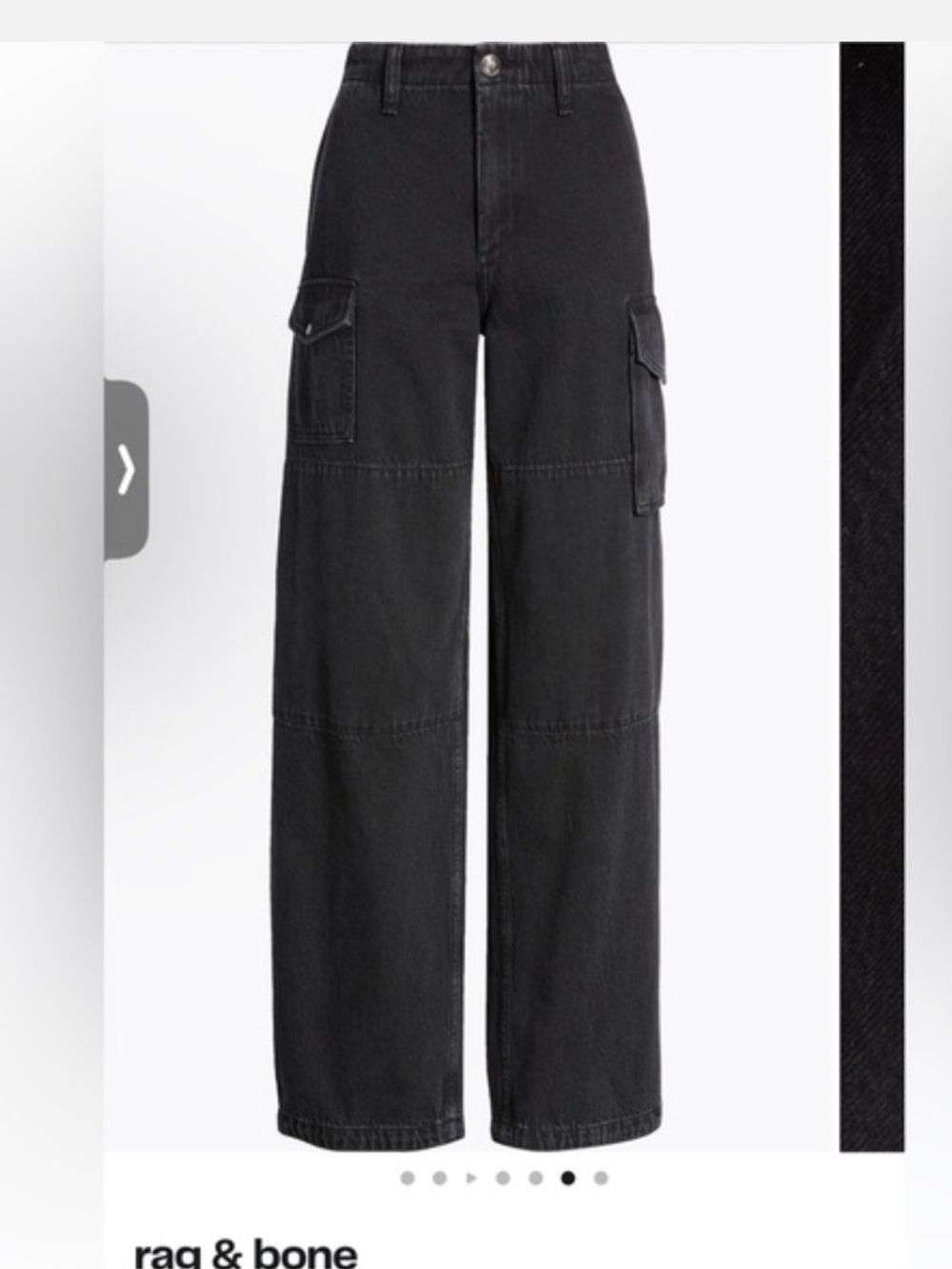 rag & bone Wide Leg Black Cargo Jeans